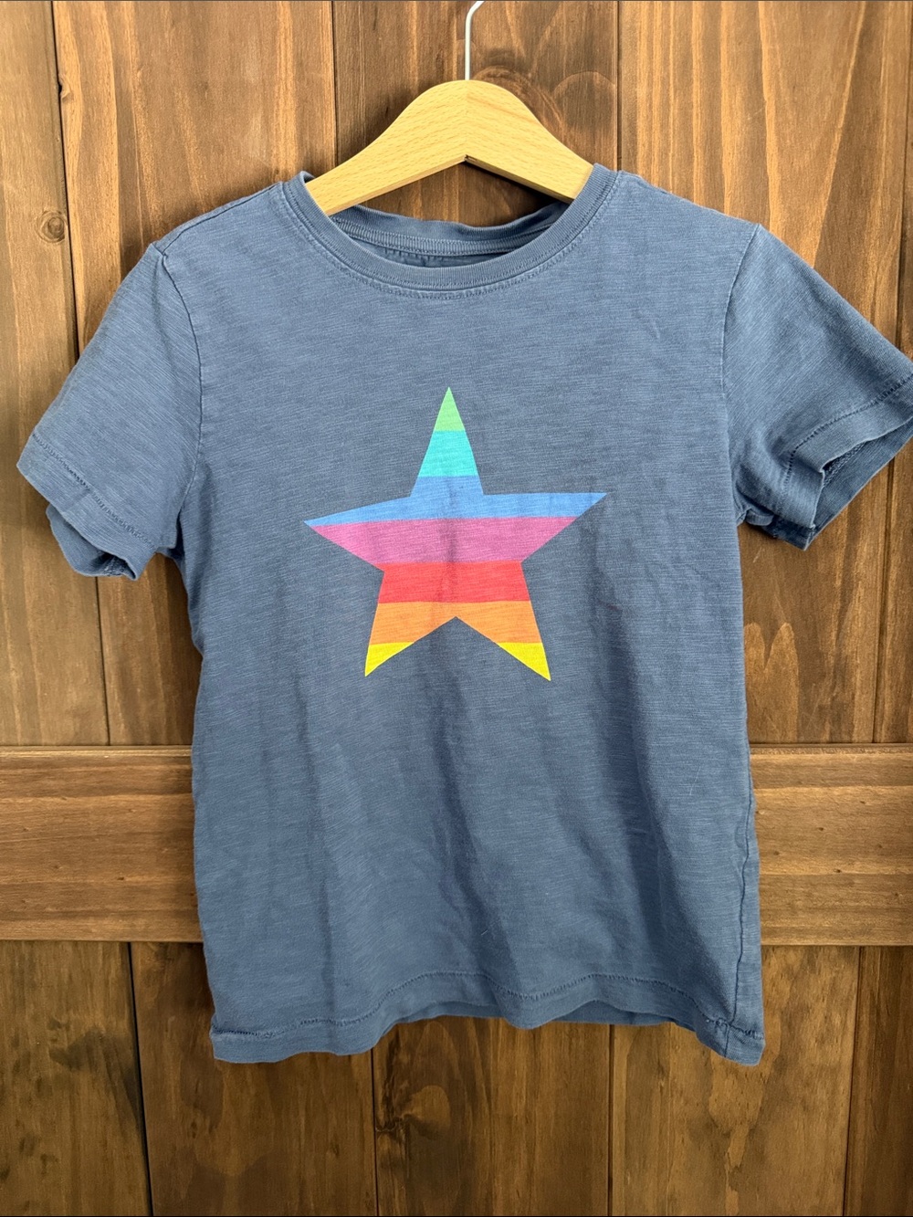 Primary Sunwashed Blue Rainbow Star Tee